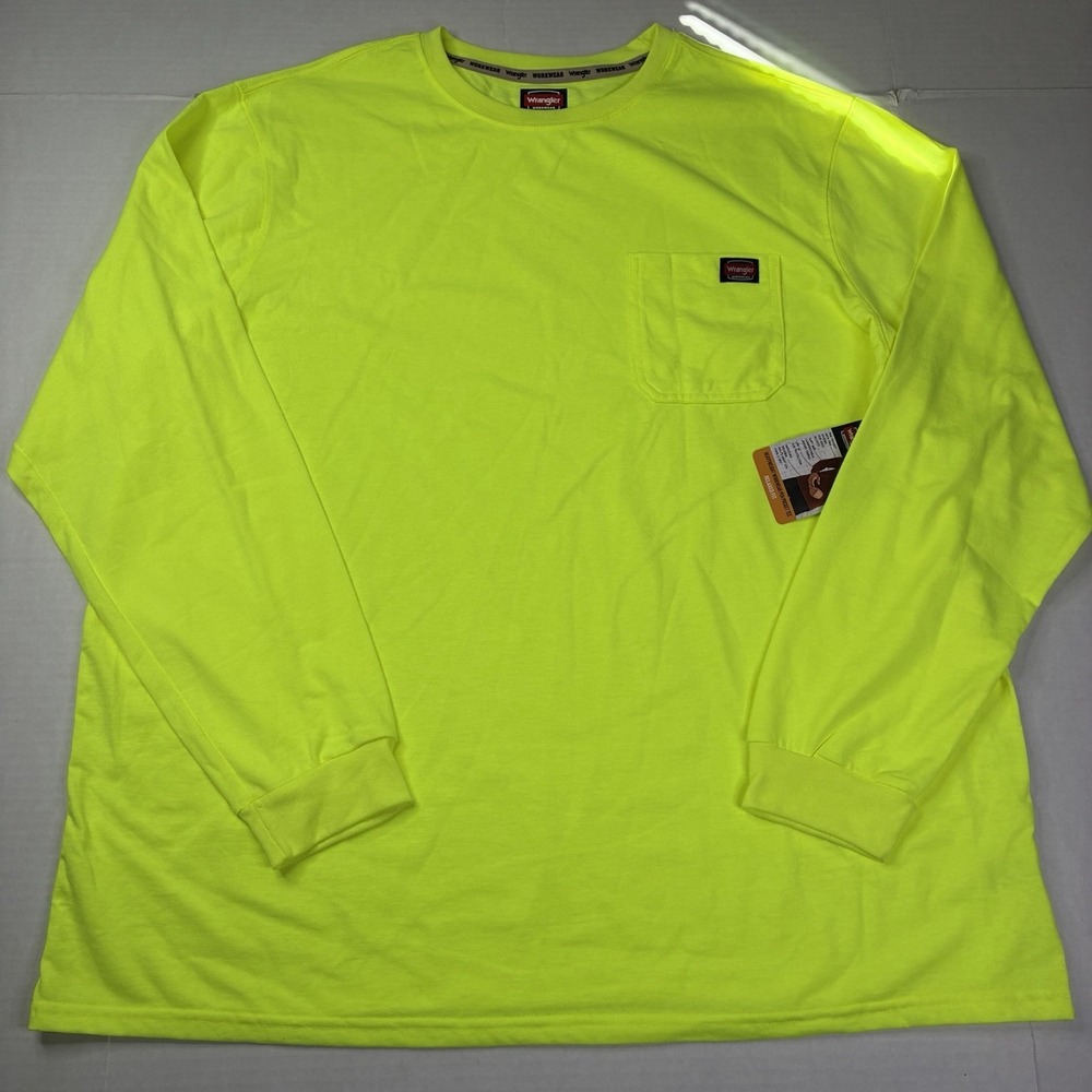 Wrangler Workwear Men's LS Heavyweight Pocket Tee Size 3XL (54-56) Yellow Relax